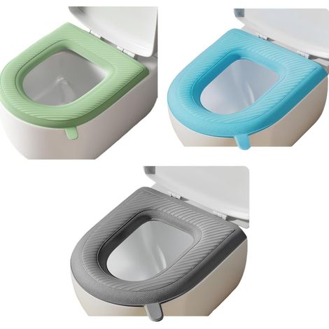 Lot de 3 housses de siège de toilette et douces - Lavables - Compatibles avec tous les sièges de toilette (1/5)