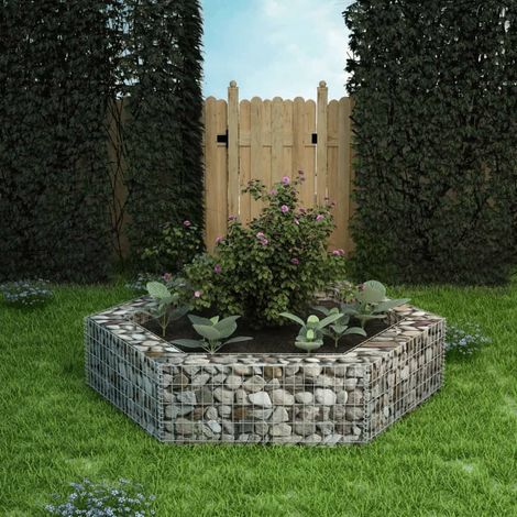 Vidaxl – Lit surélevé en gabion hexagonal 200x173x40 cm – Acier galvanisé résistant aux intempéries – Grande capacité de charge 1400 kg/m³