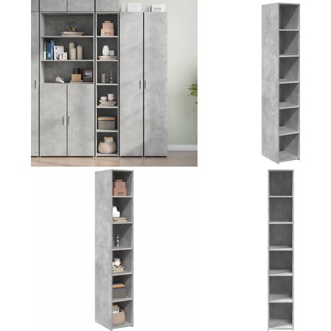 Buffet haut gris béton 30x41x185 cm bois d'ingénierie - Buffet Design Moderne - Meuble Rangement Cuisine - Commode Entrée - Buffet Gris - Buffet En Bois D'ingénierie - Home & Living (1/5)