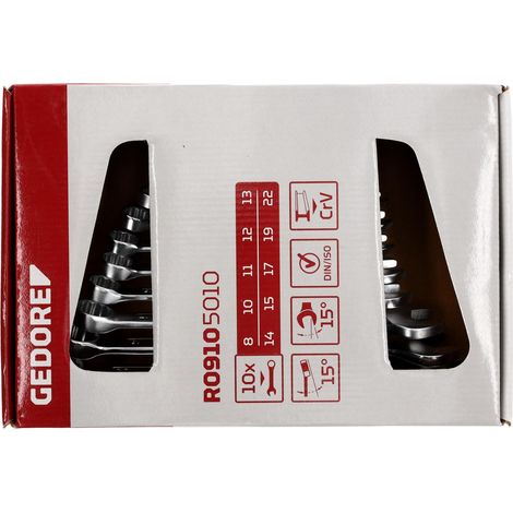 Gedore RED 3300989 Juego de llaves mixtas 7-29 mm (1/4)