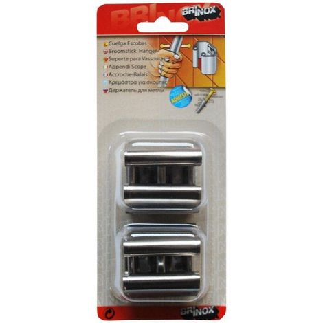 FPLUS cuelga esc.simple inox (2 uds) , Soporte para mangos. Adhesivo
Acero inox. Blister 2 uds.