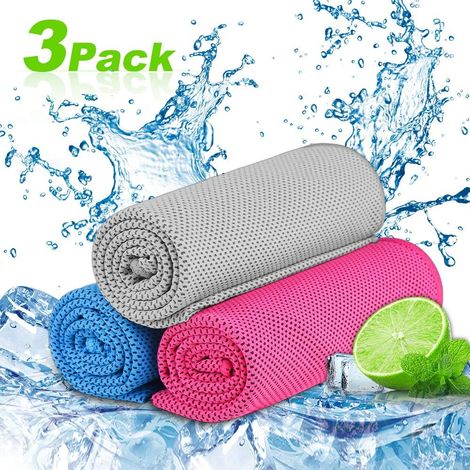 Serviettes rafraîchissantes sport (lot de 3) – microfibre – yoga/voyage/escalade/golf/football/tennis/sports plein air (1/4)