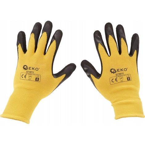 Gants de protection enduits taille 8 - jaunes (12/240) (1/3)