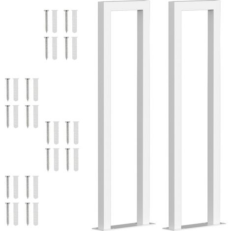 Randaco 65cm Weiß Treppengeländer U-Form Eisen Handlauf Geländer, Eisengeländer Innen und Außen Universal