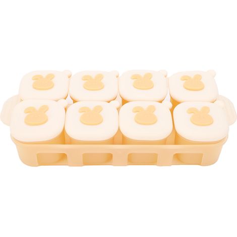 Conteneur de stockage pour enfants en silicone réutilisable pour les aliments pour nourrissons moule de glaçons pour les purées maison, pour bébé et enfant (1/5)