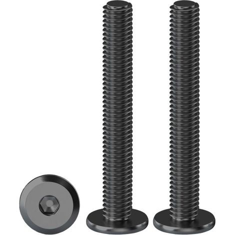 Vis à Tête Plate à Six Pans Creux Lot De 20 Vis à Tête Cylindrique Hexagonale à Bride Noir M5 X 50 mm Boulons à Tête Plate Hexagonale en Acier Inoxydable A2 V2A Vis à Métaux, Filetage Complet (1/5)