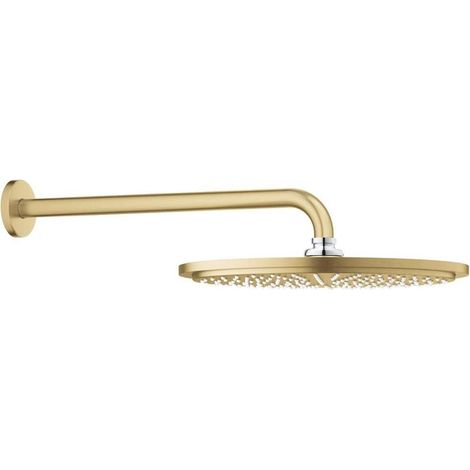 Grohe Rainshower Cosmopolitan - Kopfbrause Cosmopolitan 310 mit Arm 38 cm, 1 Strahlart, Cool Sunrise gebürstet 26066GN0 (1/4)