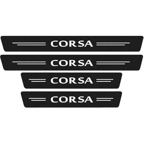 Protège-seuil de porte pour Opel Corsa B C D E F 2021 2020 2019 2018 2017 2016-1993, 4 pièces Plaque de seuil de porte, garniture de seuil, pédale d'accueil, accessoires auto