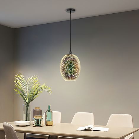 Suspension en verre 3D, suspension ronde, suspension 220 V pour la maison, le bureau ou le magasin, Luminaire (1/5)