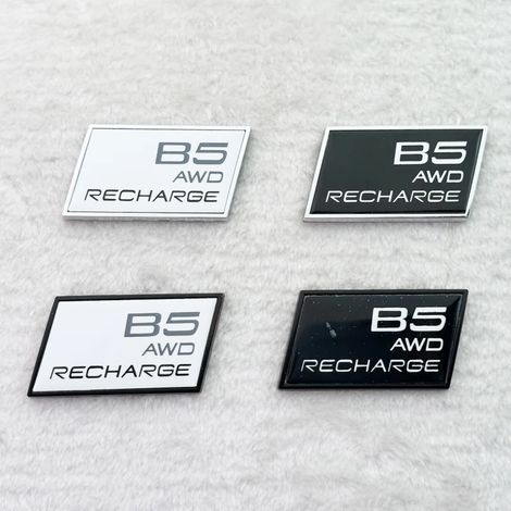 (B5 1 pièces-noir blanc) emblème 3D Premium pour voiture, adhésif pour garde-boue, mâle, capot arrière, Compatible avec XC40, XC60, XC90, V40, S40, S6 (1/4)