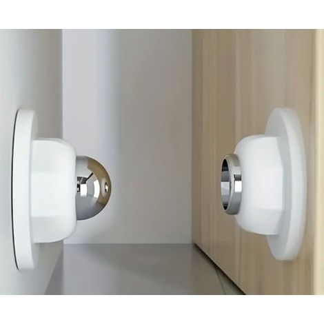 Kurzer Türstopper, starker magnetischer Türstopper für schmale Türspalten, Türstopper ohne Bohren mit 3D-Klebeband, stoßfester Silikon-Türstopper - Crezuo