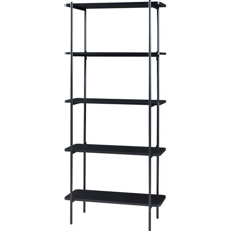 Scaffale dal design senza tempo per soggiorno o camera da letto mobile contenitore indipendente 180 x 80 x 34 cm nero 030011154