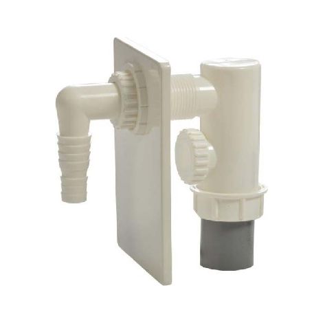 SIFONE INCASSO LAVATRICE IN PP - CON PIASTRA ABS- D. 40- GHIDI- pezzi 1
