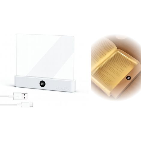 Lámpara de lectura LED recargable con marcapáginas, luz de lectura USB con clip, 3 temperaturas de color, ideal para leer en la cama y sobre las páginas de un libro - blanco. (1/3)