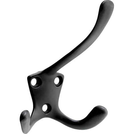 Hettich Hut-& Mantelhaken Zinkdruckguss 76 x 96 x 90 mm schwarz - 1 Stück Wandhaken