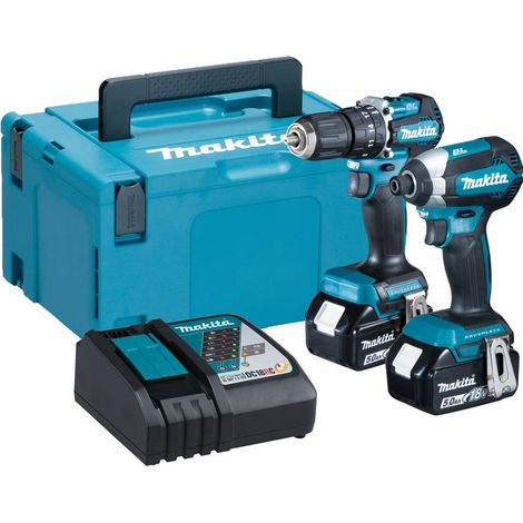 Makita 18v DLX2460TJ Brushless Kit DHP487 Hammer Drill DTD153 Impact Driver 5ah (1/5)