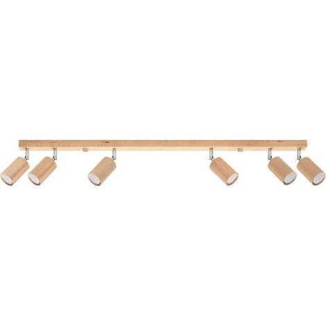 Regleta Orel 6 luces, madera natural (1/4)