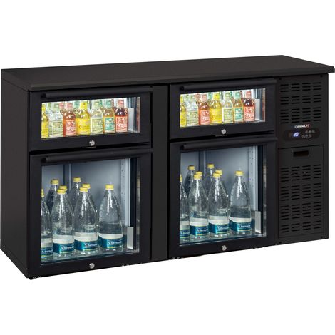 Arrière bar réfrigéré 2 x 2 tiroirs mixtes vitrés - 302l - L 1 460 x P 535 x H 860 mm - 240 W / 230 V - Casselin