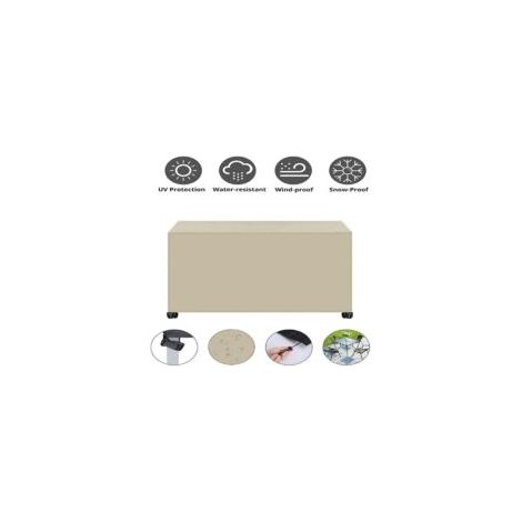 Funda para muebles de jardín Oxford 420D, 242 x 162 x 100 cm. Funda protectora para muebles de jardín, mesa de jardín, lona para salón, color beige-crezuo.