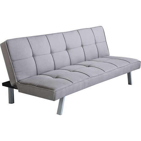 Divano letto 3 posti imbottito salvaspazio con sistema click clak grigio scuro Fusion (1/5)