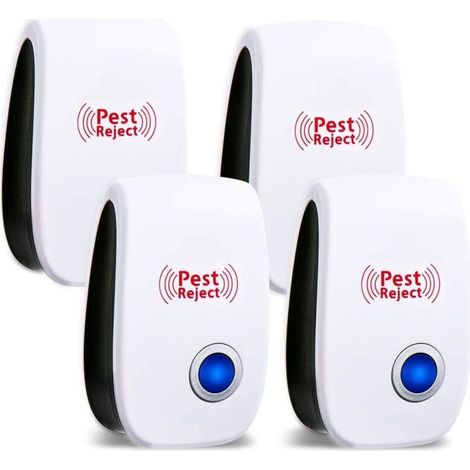 Ultraschall-Insekten- und Nagetierabwehr, 4er-Pack Mückenschutz, elektronischer Insektenabwehr für den Innenbereich und Ultraschall-Mückenabwehr für Insekten, Mücken, Ameisen (1/4)