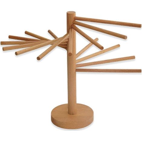 Séchoir à pâtes en bois, séchoir à spaghetti pliable-- (1/5)