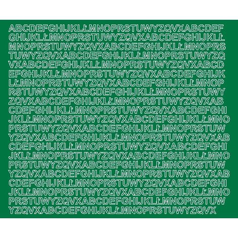 Letras autoadhesivas de 7 mm, pegatinas verdes brillantes (1/2)