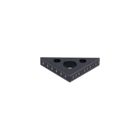 Règle triangulaire de 45 degrés en alliage d'aluminium, outil de mesure d'épaisseur de 15mm pour le travail du bois