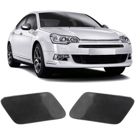 QORVA- 2 Pièces Cache de Lave-Phare pour Pare-chocs Avant 7422H9 pour Citroën C5 2009‑2019 - Accessoire Auto (1/5)