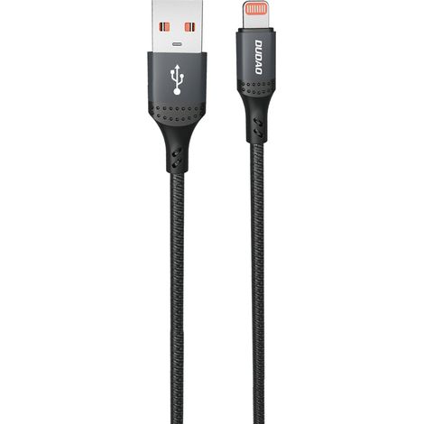 Câble USB-A - Lightning pour iPhone tressé 3A 30W 1,2 m - Noir (1/2)