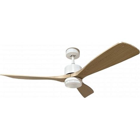 Ventilateur de Plafond LED 18W CCT Blanc et Bois Foncé avec Télé (1/5)
