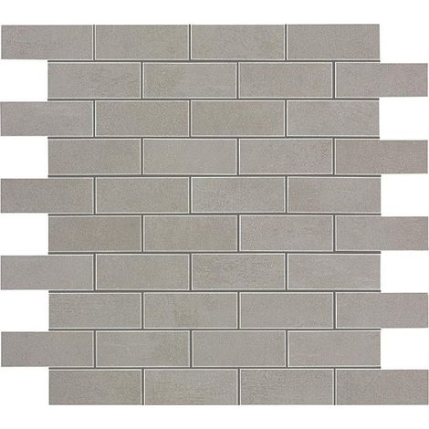 Mosaïque effet Béton Gris Cendré 7,5x2,9 cm Brick 30,5x30,5x0,85 cm Mat Gravino - Mur intérieur (vendu par carton de 0,558 m²) - RO'MA CARRELAGE