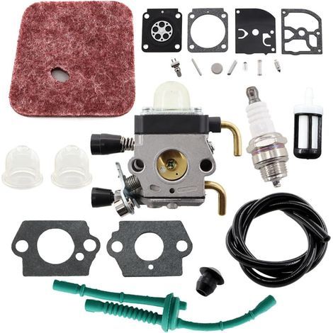 MCHNIC Carburateur Carb avec Filtre à Air Tuyau Membrane Joint Réparation kit pour Stihl FS38 FS55 FS55R FS55RC FC55 FC75 FC85 HS45 HS75 HS80 HS85 KM55 HL45 KM55R (1/5)