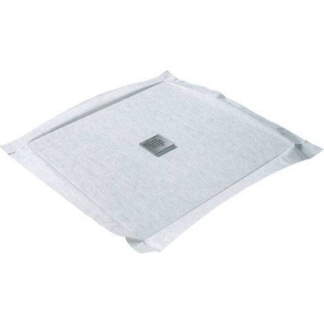 Piatto doccia da piastrellare FLATBORD 4 pendenze con membrana impermeabile e scarico ultrapiatto 90 x 90 cm