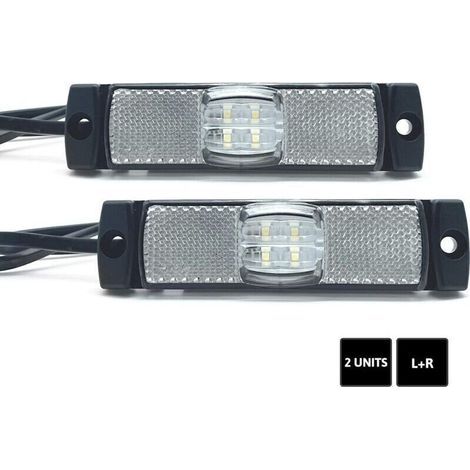 Luces de posición LED impermeables, 2 unidades, blancas, 12V/24V, ultrabrillantes, para remolques, autocaravanas y camiones. (1/5)