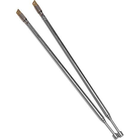 Paire d'antennes universelles télescopiques en acier inoxydable de 62,5 cm (24,6") à 4 sections pour radio AM/FM (1/5)