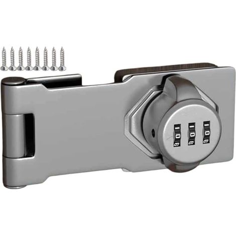 Edelstahl-Kombinationsschloss mit Schrauben für Haushalt, Schränke, Fensterrahmen – Silber
