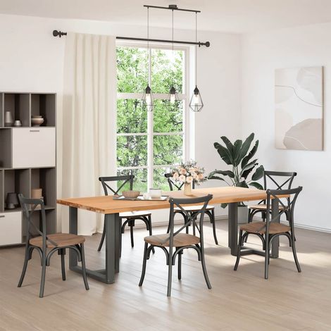 Maison Exclusive - Esstischbeine T-Form 2 Stk. Anthrazit 80x35x(7