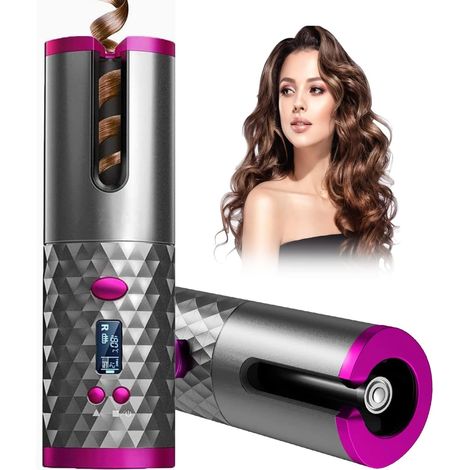 Fer à friser rotatif, boucleur sans fil avec batterie rechargeable intégrée, fer à friser professionnel en céramique. (1/5)