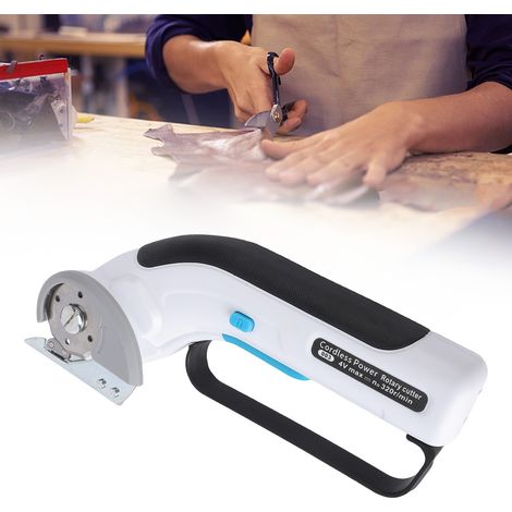Ciseaux électriques portables rechargeables à lame ronde, pour tapis, rideaux et cuir. (1/5)