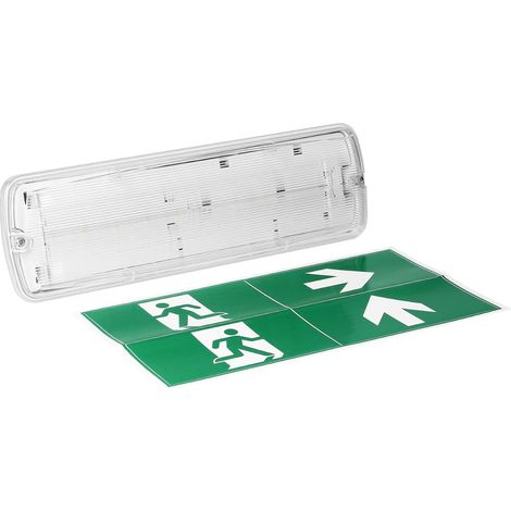 Lampe Led de Secours Allumage Automatique dès Coupure Courant pendant 3 h Bloc Securite Evacuation 2,7W éclairage de Sécurité 6000K Sortie de Secours Lumineux IP65 (1/5)