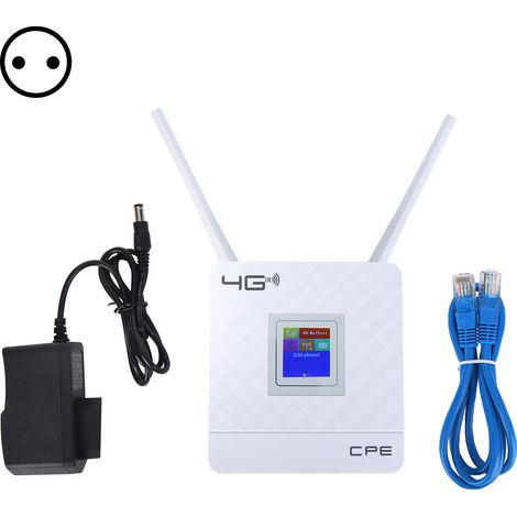 Tragbarer 4G-LTE-Router mit externer Antenne, SIM-Kartensteckplatz, WAN/LAN-Anschlüssen und 100–240-V-Netzteil – Hochgeschwindigkeits-WLAN-Verbindung