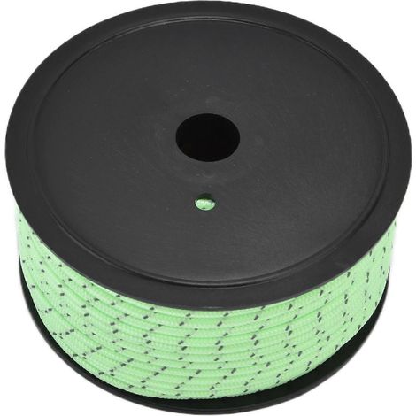 Corde en nylon réfléchissante 50m, épaisseur 5mm, fluorescente pour tente, auvent, séchage de vêtements, usage extérieur et camping. (1/5)