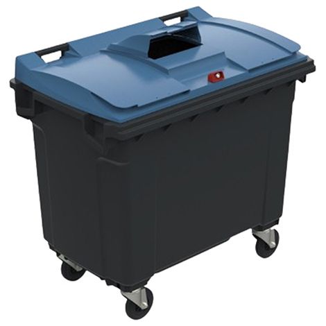 Conteneur poubelle 660 litres à préhension latérale pour le tri du papier - Poubelle bleu - 210043P