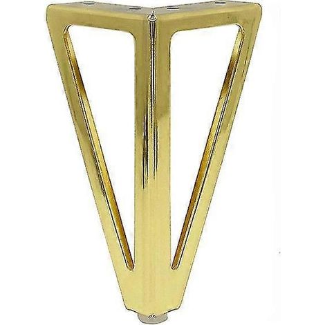 Quatre pieds de meuble en métal plaqué or de 15 cm, interchangeables et personnalisables. Conviennent pour les tables basses, les meubles TV, les canapés, les lits, etc. (1/5)