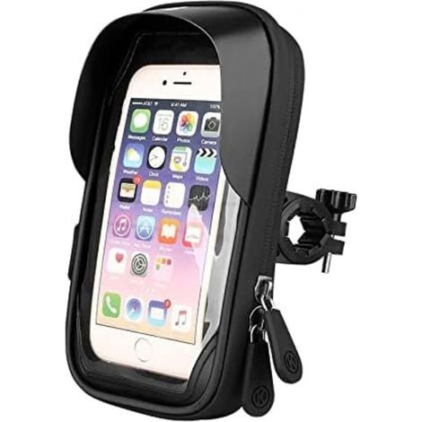 Supporto per cellulare impermeabile da 6,4 pollici per bicicletta, moto, manubrio, borsa, universale, per bicicletta e scooter (nero) (1/3)
