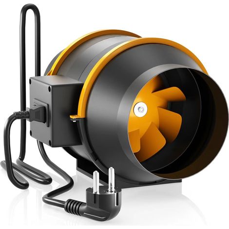 Extracteur d'air 150mm Réglable, 530 m³/h Ventilateur extracteur d'air Silencieux avec IEC EU Plug ent 1,5 m de Cordon d'alimentation EU pour VMC Salle de Bain, Cuisine et Garage (1/5)