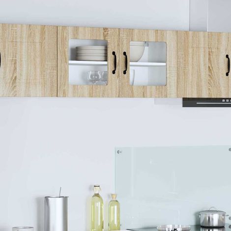 Wall Glass Cabinet LUCCA Sonoma Oak 80 x 31 x 40 cm vidaXL