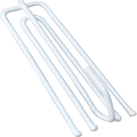 Crochets de rideaux blancs électroplaqués de 70 mm, ruban pour rideaux, crochets métalliques à quatre branches, accessoires pour rideaux (10 pièces) (1/5)