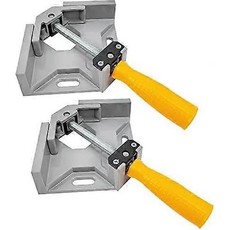 Étau d'angle à 90°, avec 2 poignées réglables, idéal pour la menuiserie et les travaux manuels. (1/5)